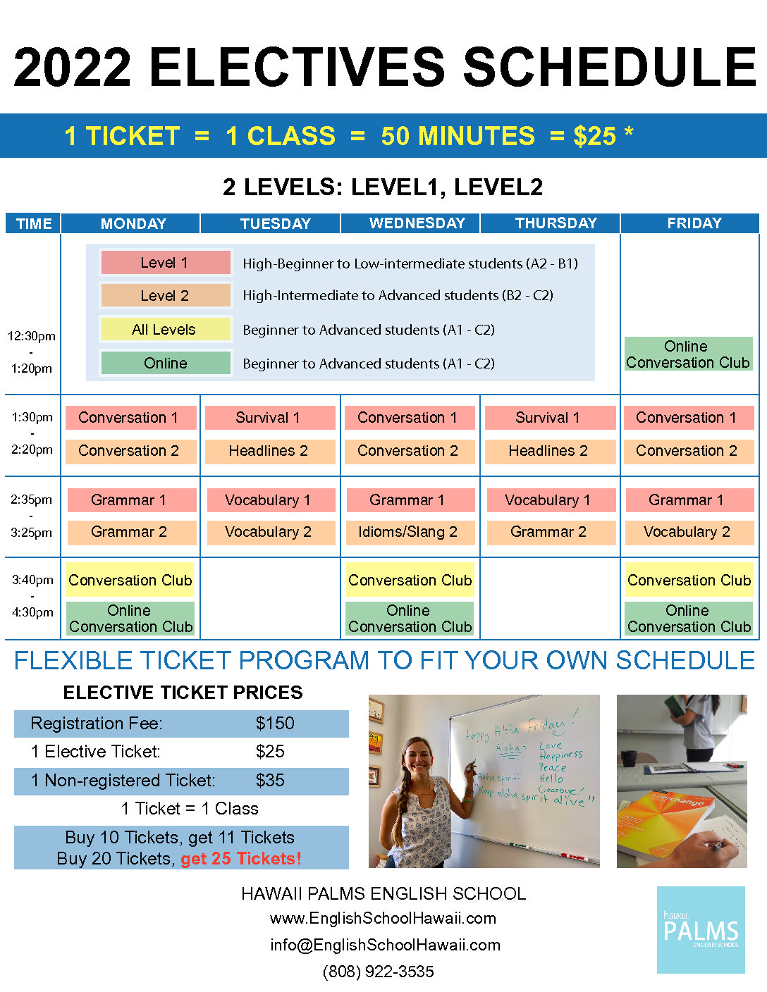 Programs - Hawaii Palms English School | Enjoy Hawaii Study in Hawaii!